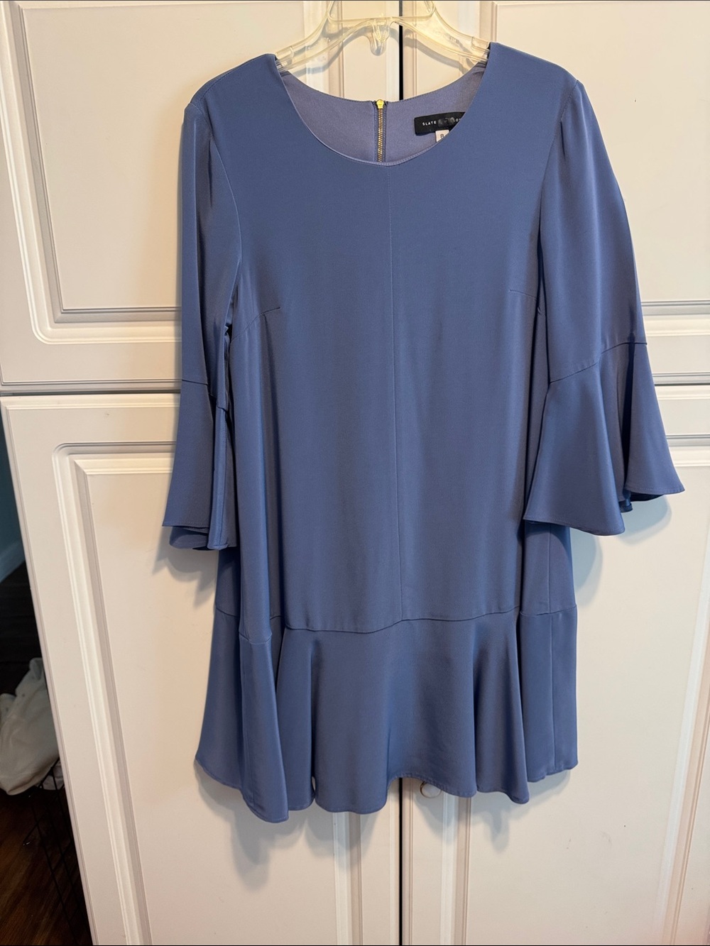 Slate & Willow Periwinkle Ruffle-Hem Midi Dress